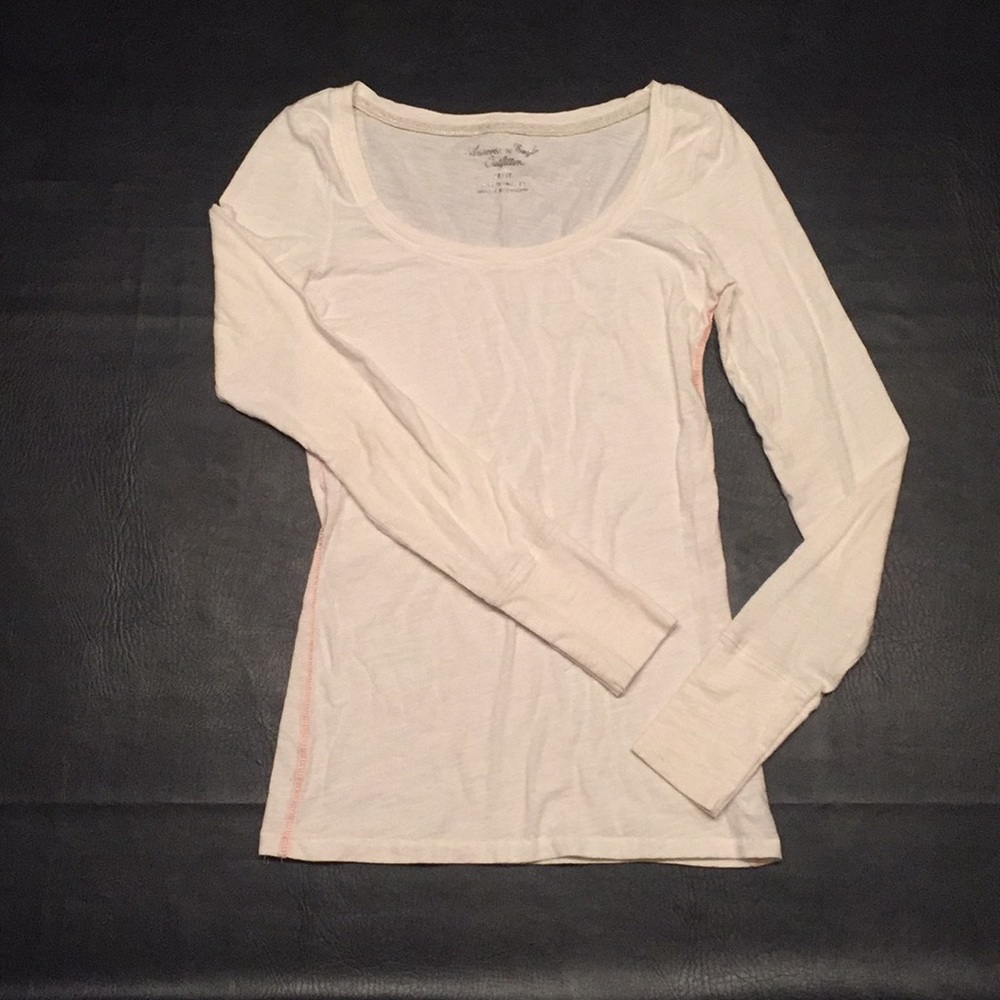 XS LS White Crew Neck T-Shirt